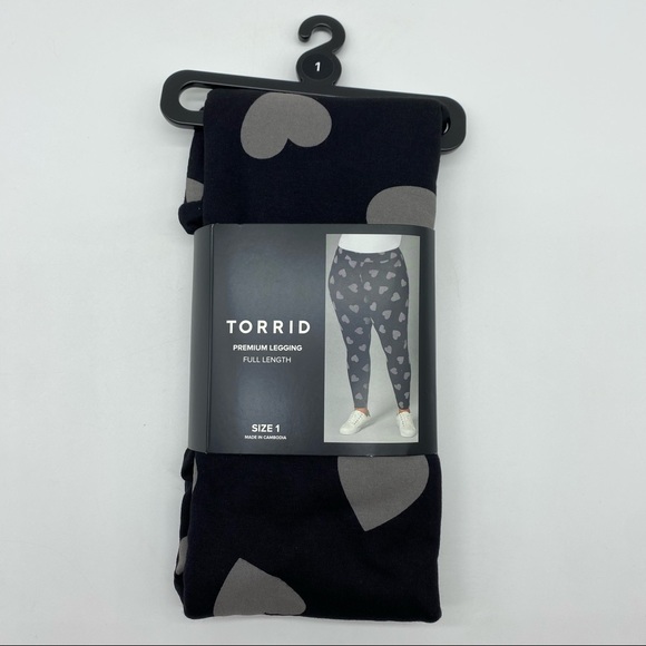 Torrid Women’s Plus Size Grey Hearts Premium Legging Size 1X 2X - Picture 8 of 10